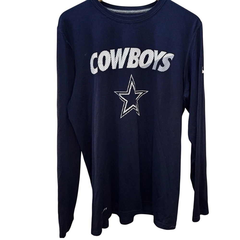 Nike Dri Fit NFL Dallas Cowboys Star Logo T-Shirt Men's Large‎ Blue